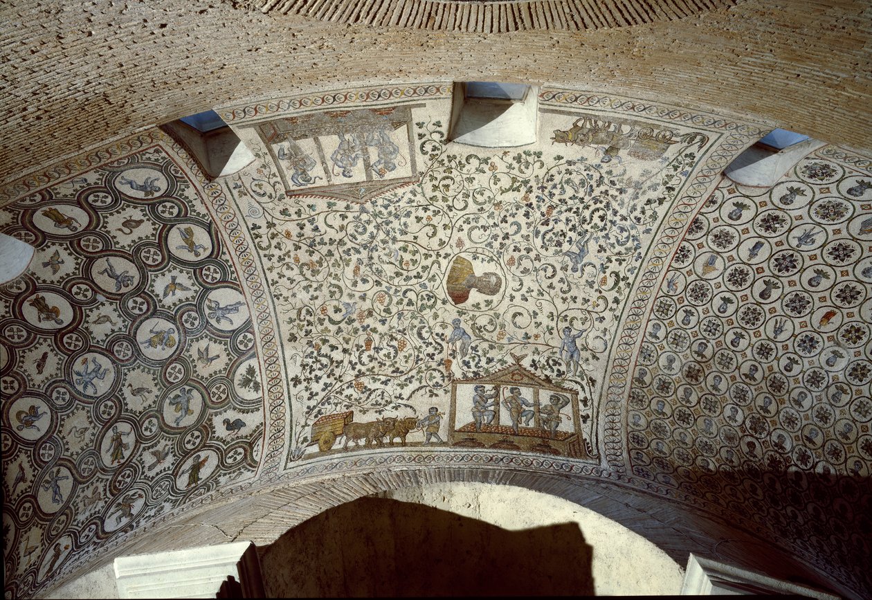 Art paléochrétien : scène de récolte (détail) - Paleo Christian