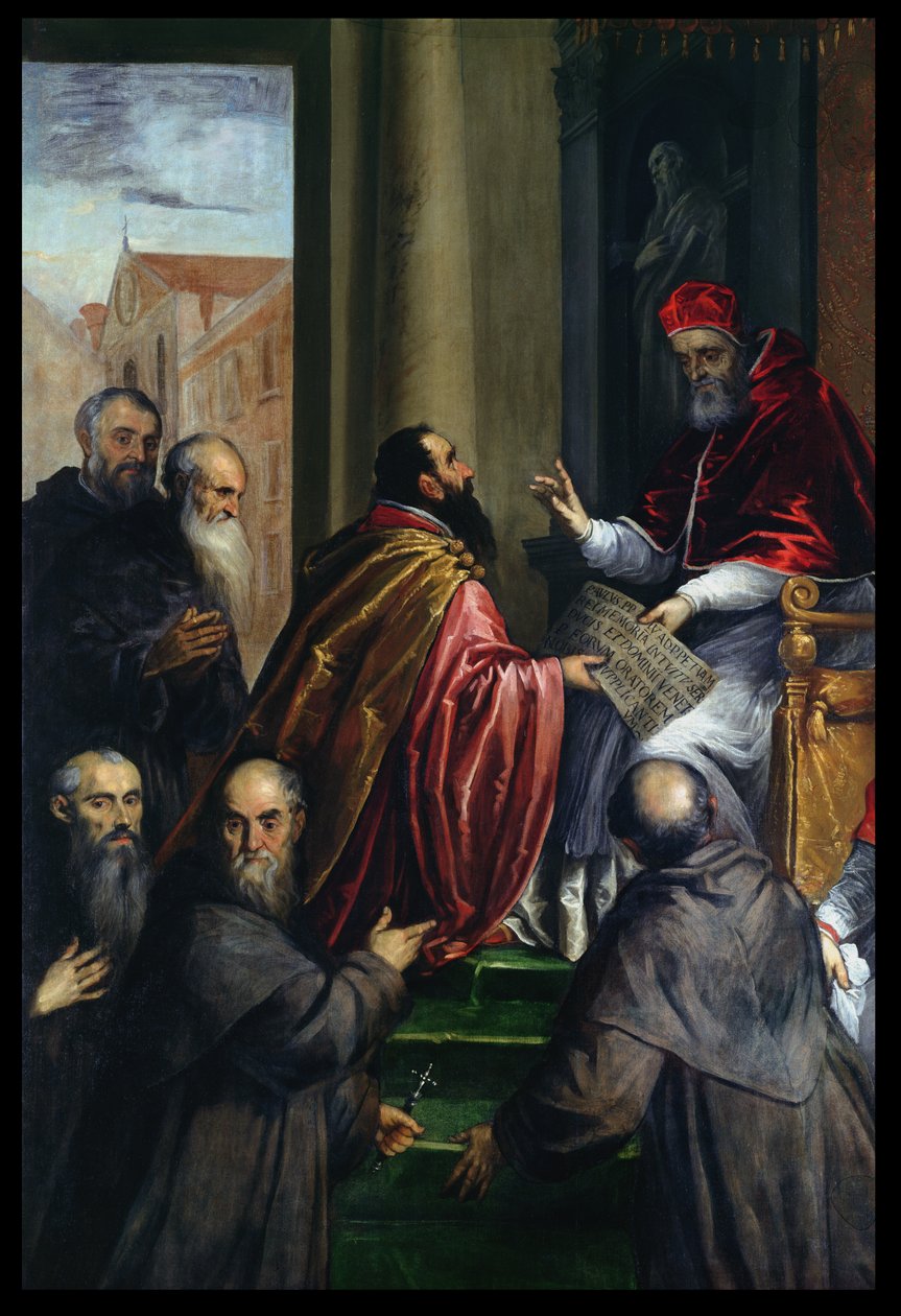 Le Pape Paul IV remettant un statut - Palma Il Giovane