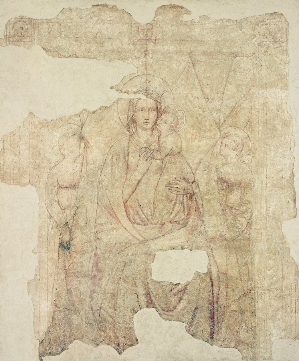 Madone et Enfant en majesté, dessin pour une fresque - Paolo di Stefano Badaloni Schiavo