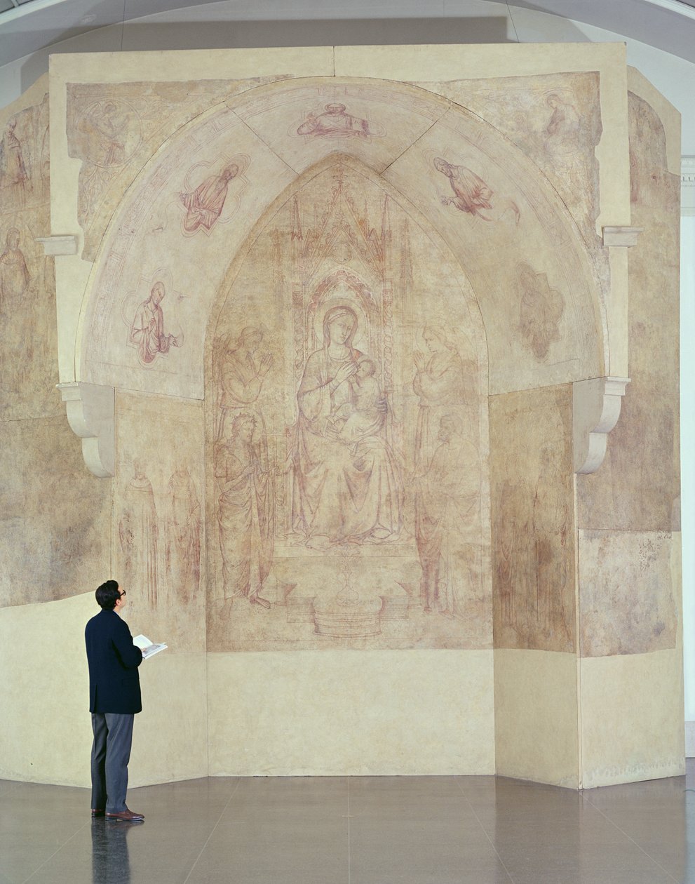 Madone et Enfant en majesté, dessin pour une fresque - Paolo di Stefano Badaloni Schiavo