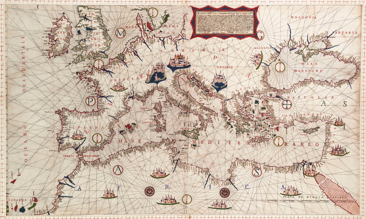 Carte de la Méditerranée, des mers Noire et Caspienne - Paolo Forlani