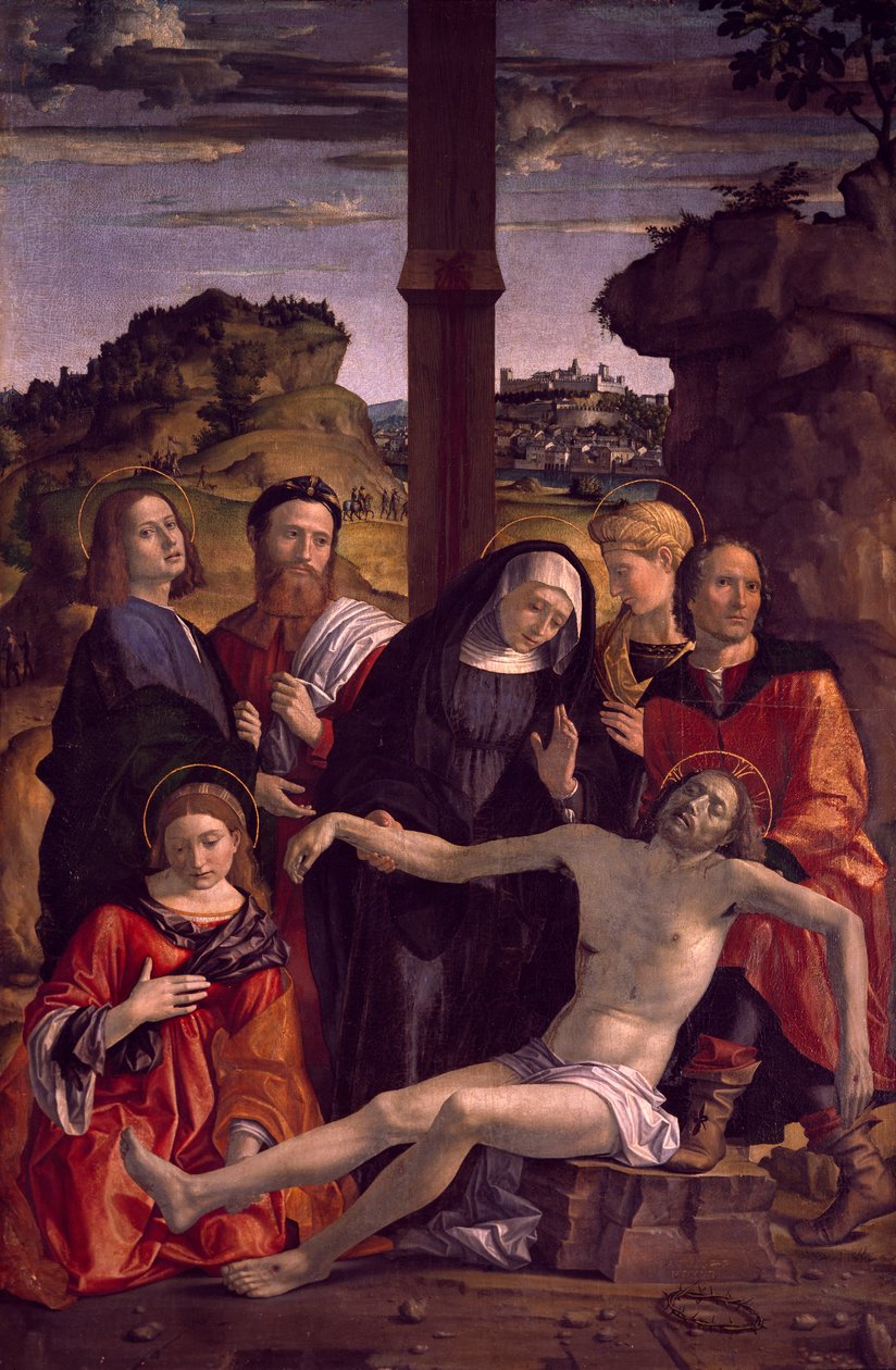 Descente de croix, (détail) du Polyptyque de la Passion par Paolo Cavazzola - Paolo Morando Cavazzola
