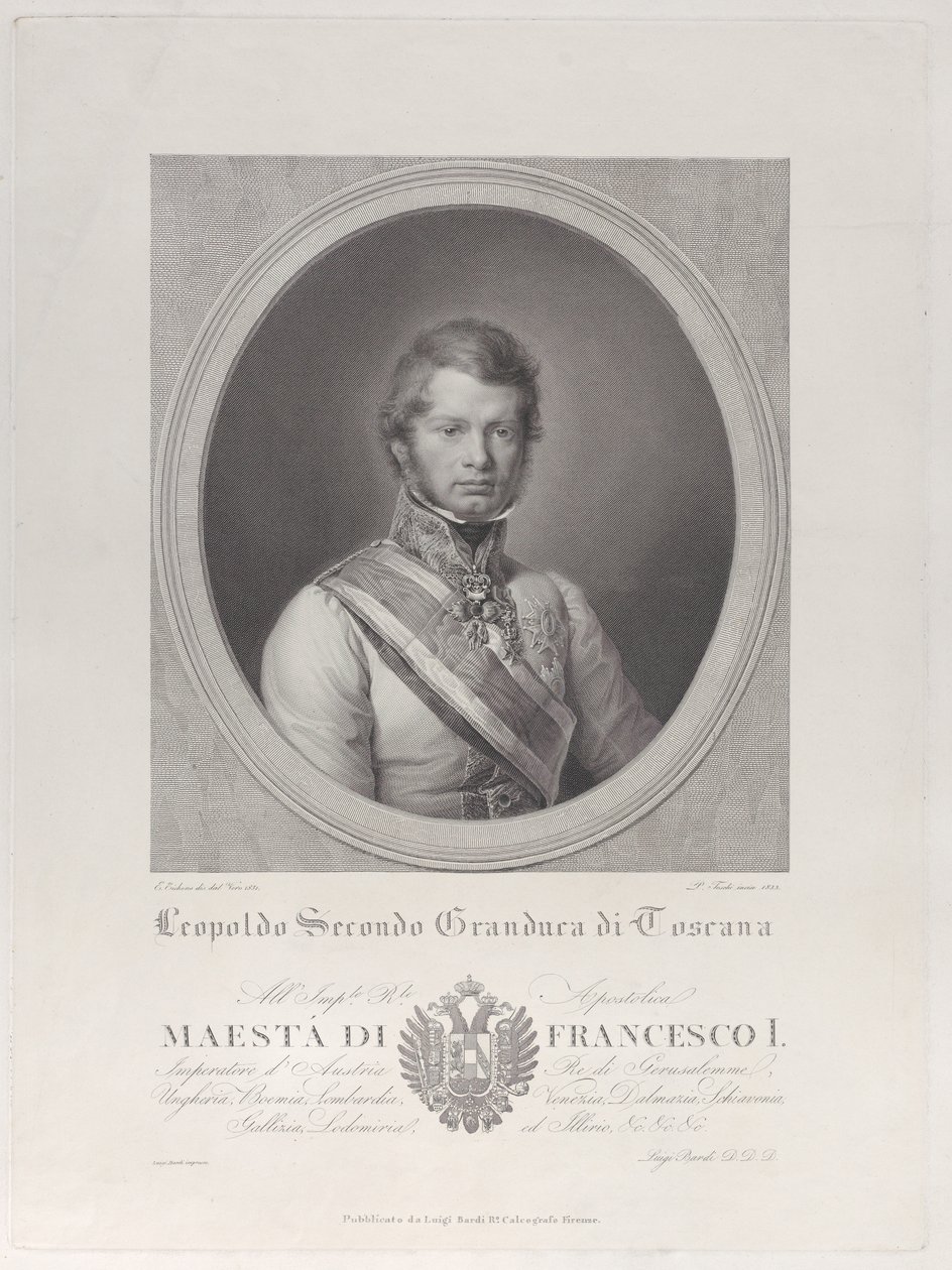 Portrait ovale de Léopold II, Grand-Duc de Toscane, 1833 - Paolo Toschi