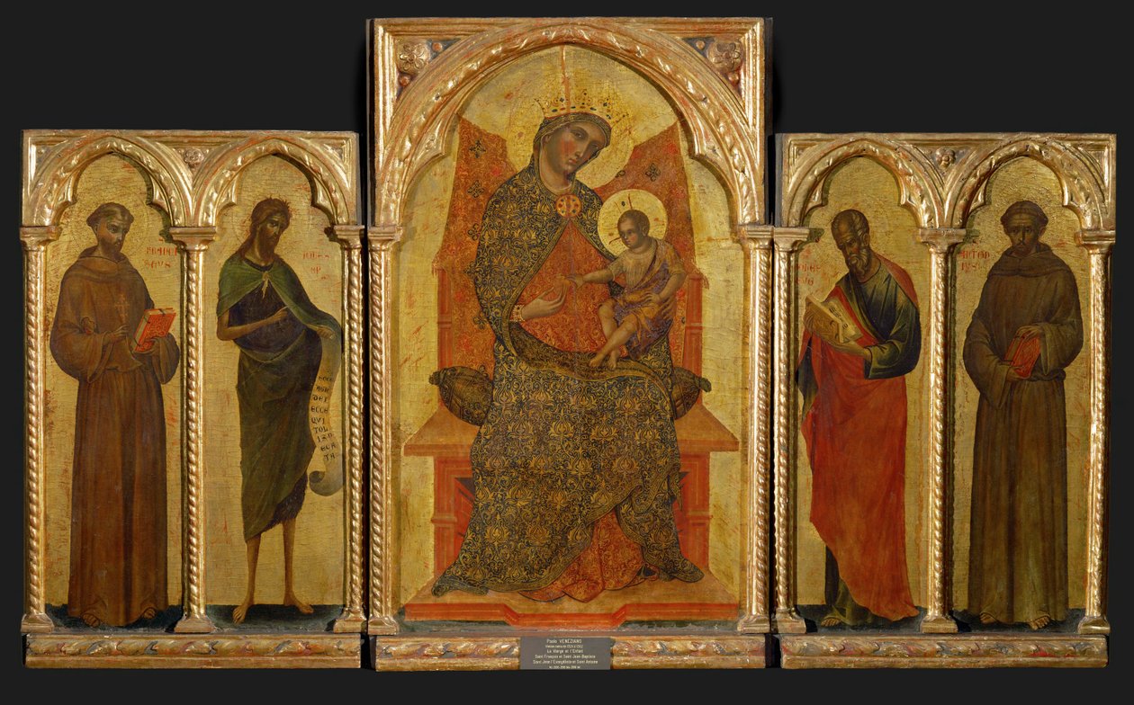 Polyptyque. Panneau central : Vierge à l