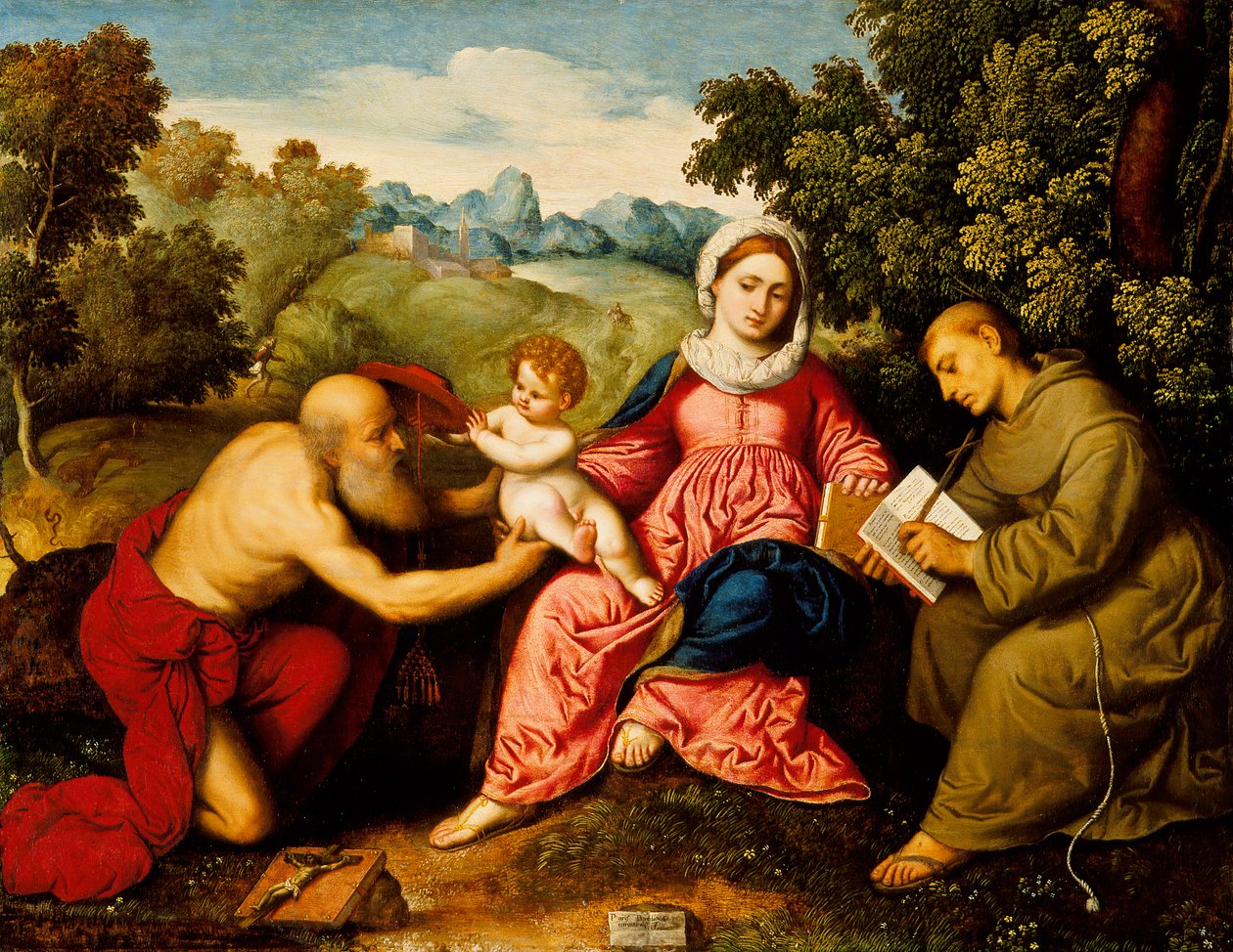 Madone et Enfant avec Saints Jérôme et François - Paris Bordone