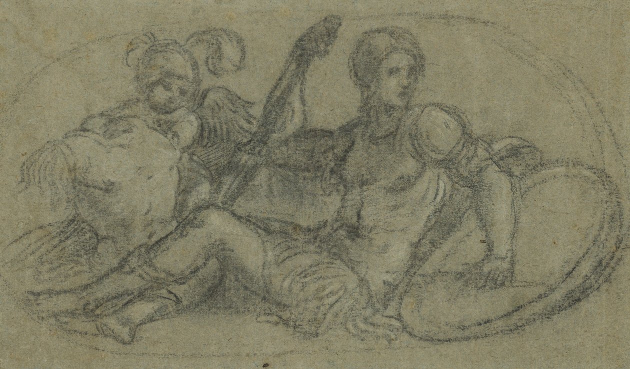 Homme assis avec putto et armure - Paris Bordone