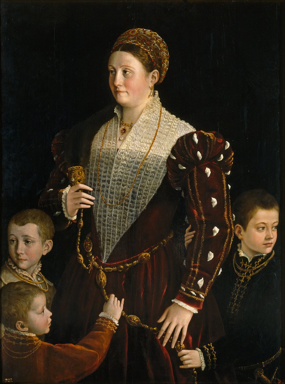 Camilla Gonzaga, Comtesse de San Secondo, avec trois fils - Parmigianino