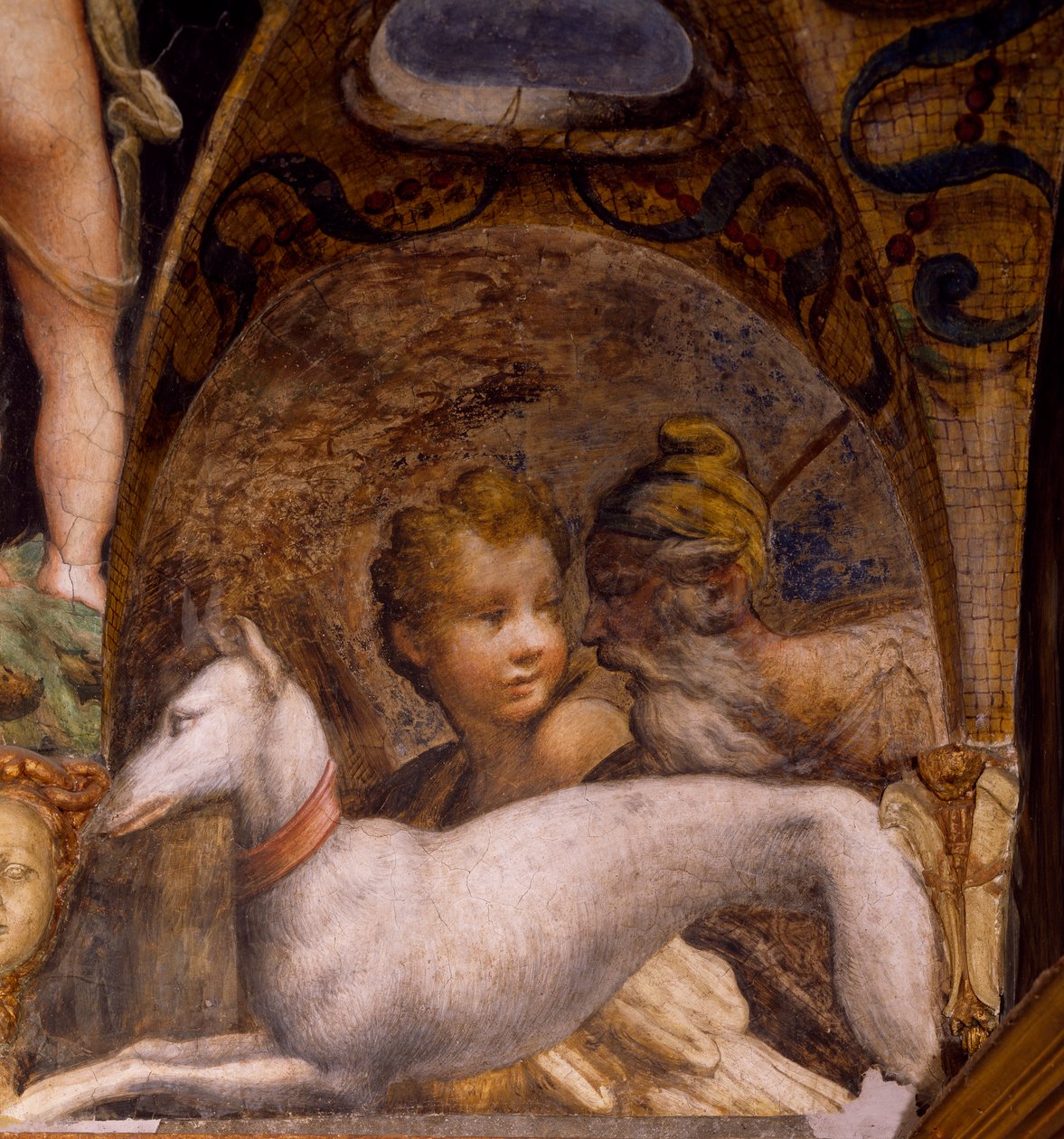 Chien et chasseur, du Mythe de Diane et Actéon - Parmigianino