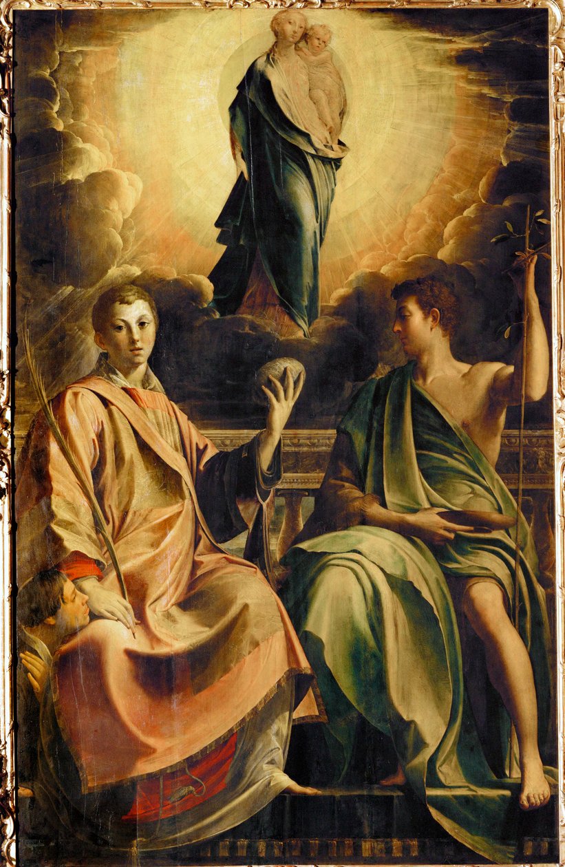 Madone avec saint Étienne et donateur, et saint Jean-Baptiste ... - Parmigianino (1503 40)
