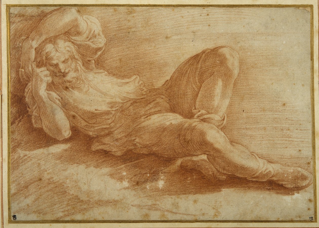 Figure barbu, dormant - Parmigianino