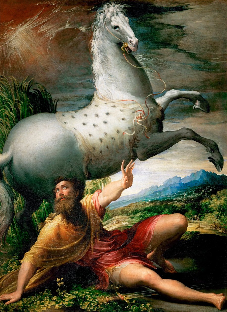 La conversion de saint Paul sur la route de Damas - Parmigianino