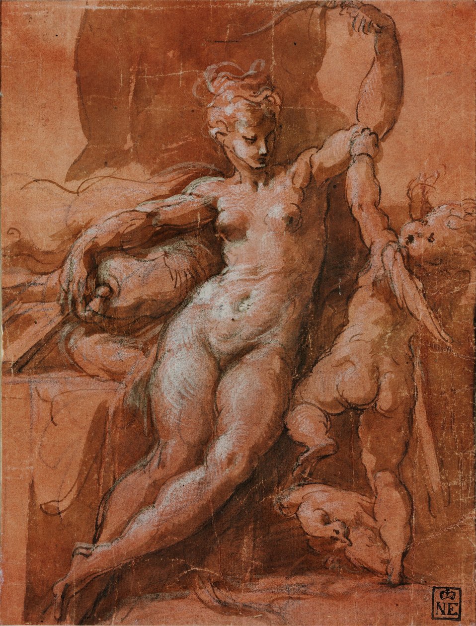 Venus entwaffnet Amor - Parmigianino