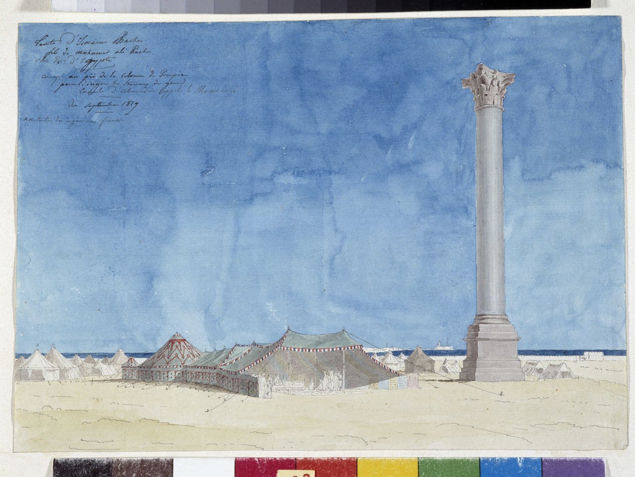 Tente, camp au pied de la colonne de Pompée - Pascal Xavier (after) Coste