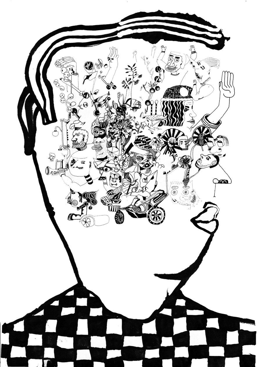 Whats In My Head, 2014 (stylo et pinceau) - Pat Macdonald