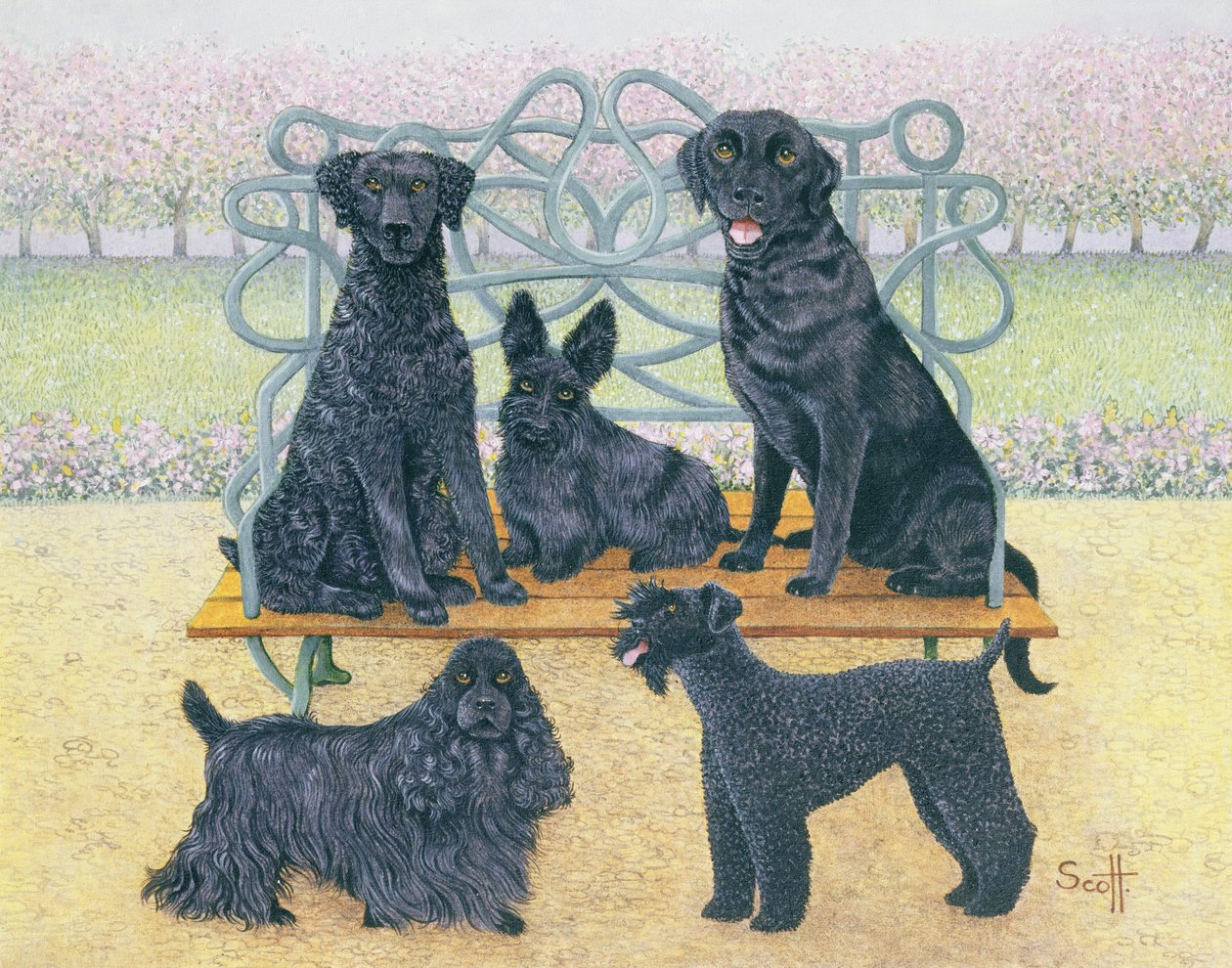 Une place dans le parc (acrylique sur calicot) - Pat Scott