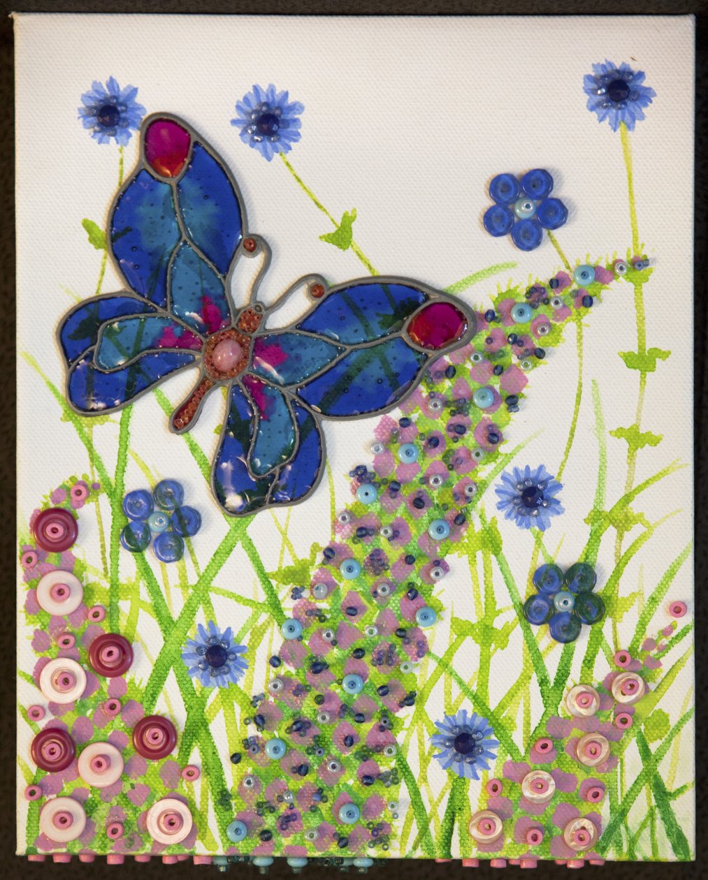 Papillons, bleu et violet, 2016 - Pat Scott