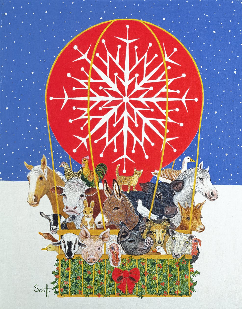 Voyage de Noël (huile sur toile) - Pat Scott