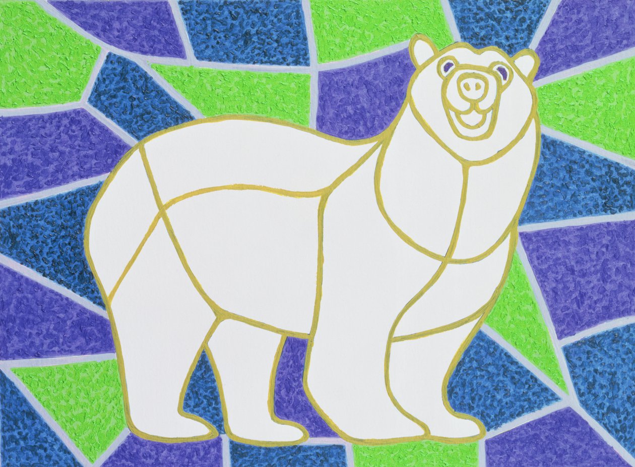 Ours polaire sur vitrail - Pat Scott