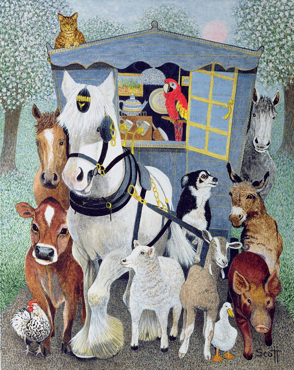 Oncle Tom Cobbley et tout le reste (acrylique sur calicot) - Pat Scott