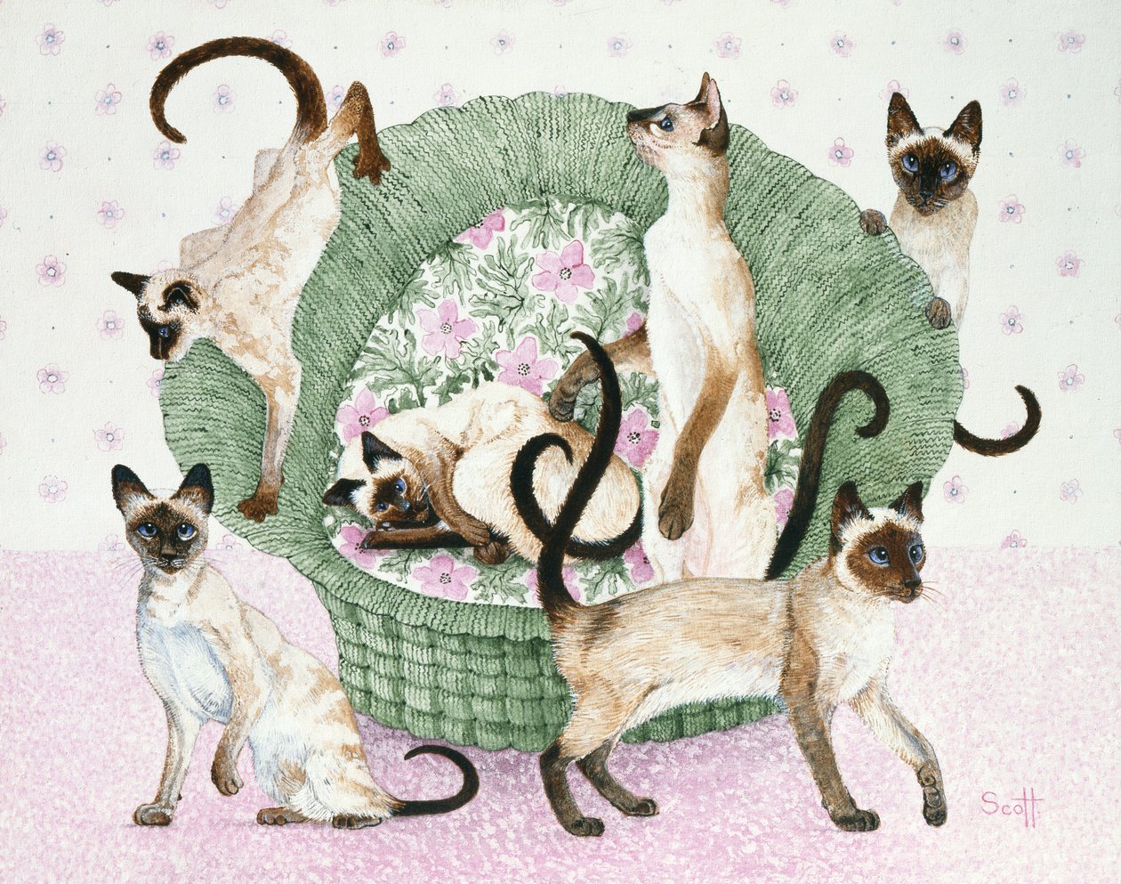 Nous sommes des siamois si vous le voulez bien (acrylique sur calicot) - Pat Scott
