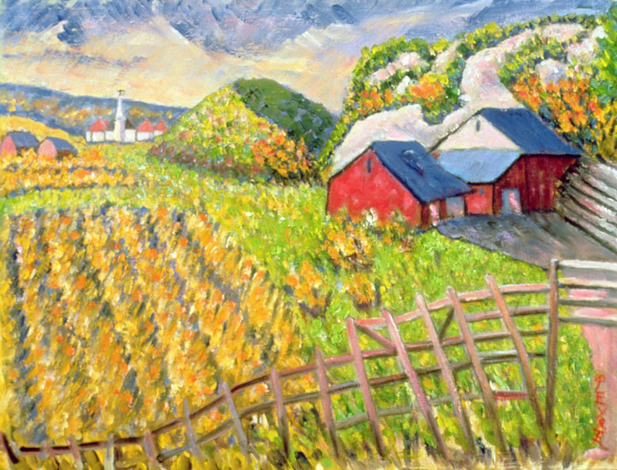 Récolte de blé, Kamouraska, Québec - Patricia Contemporary Artist Eyre
