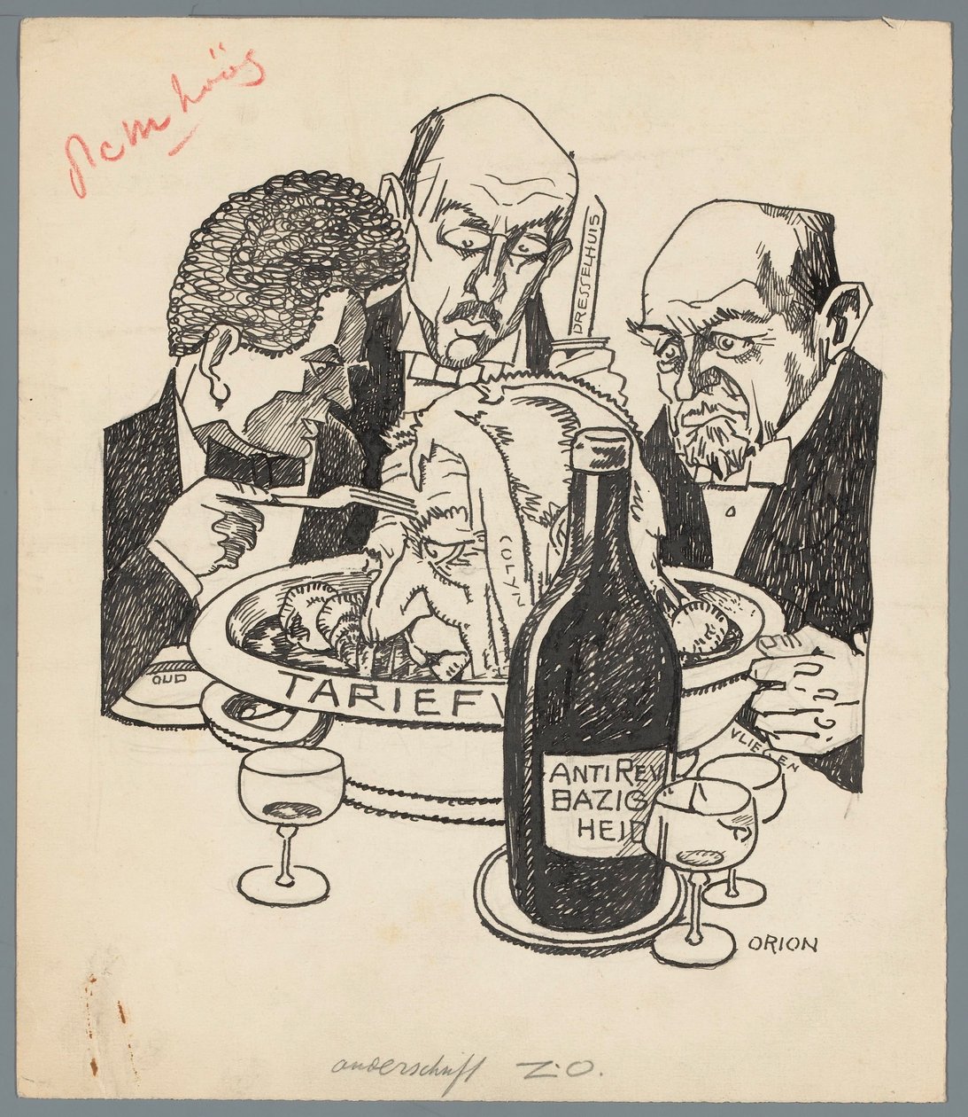 Colijn et la loi tarifaire - Patricq Kroon (signed by artist)