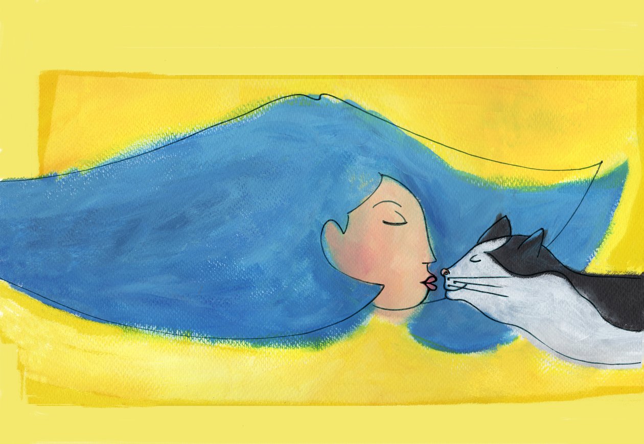 Femme chat, 2025 (acrylique ; numérique) - Patrizia La Porta
