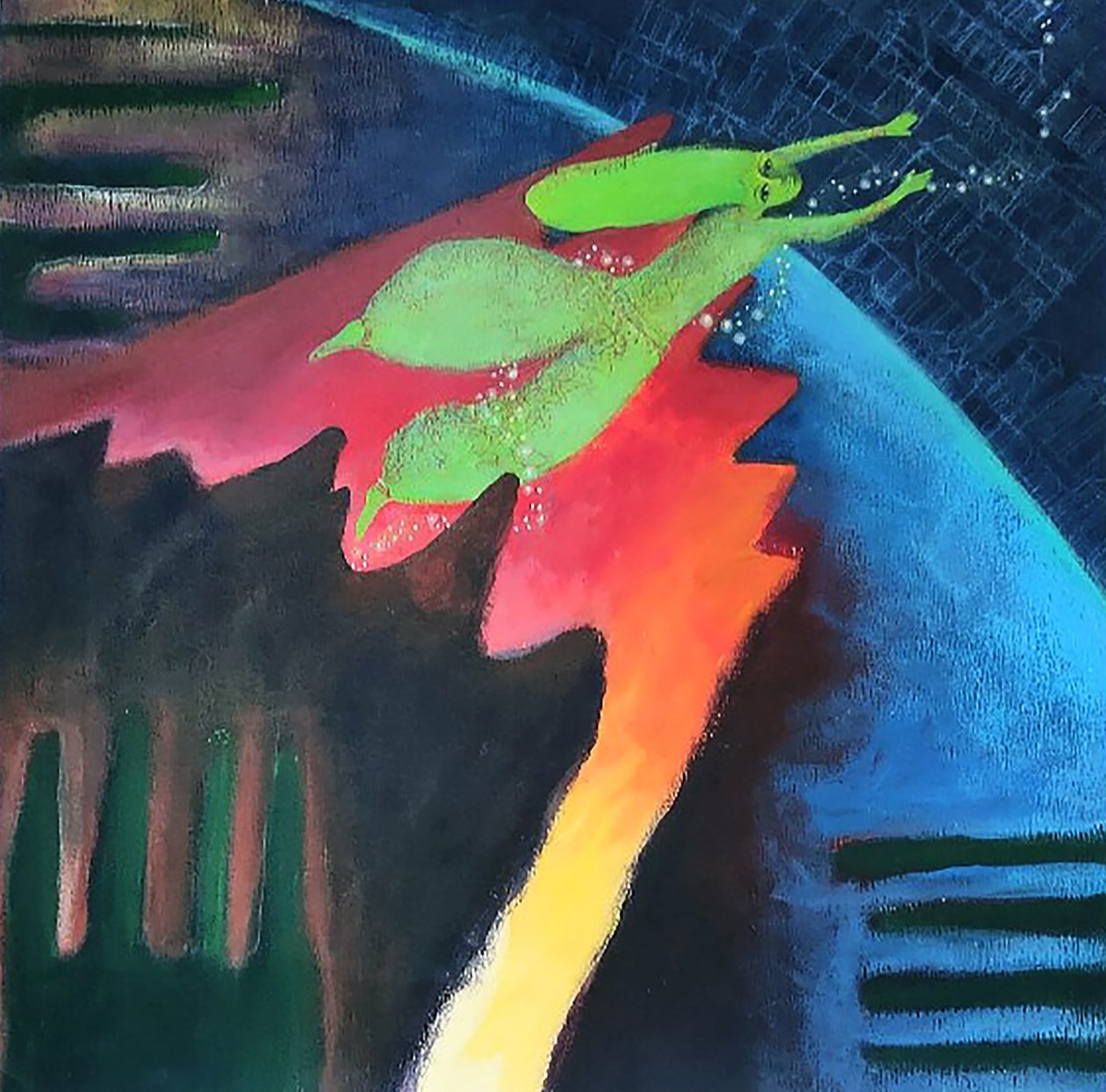 Italo Calvino, Le ciel de pierre, 2025 (acrylique sur papier) - Patrizia La Porta