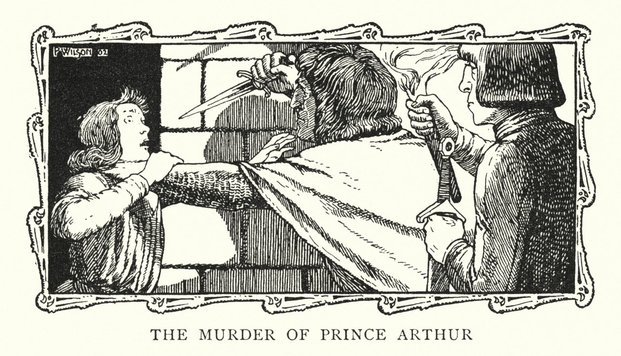 Le meurtre du prince Arthur (lithographie) - Patten (after) Wilson