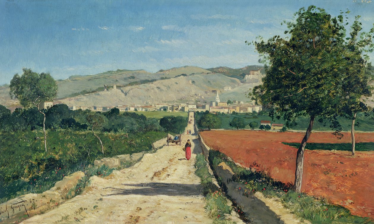 Paysage en Provence. Vue de Saint-Saturnin-d