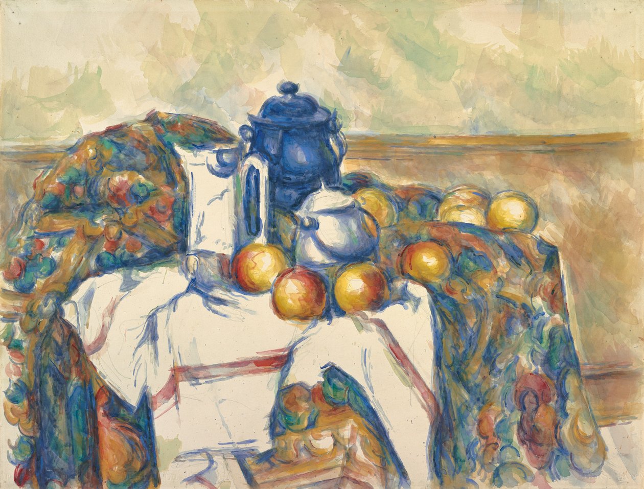 Nature morte avec pot bleu, vers 1900 - Paul Cézanne