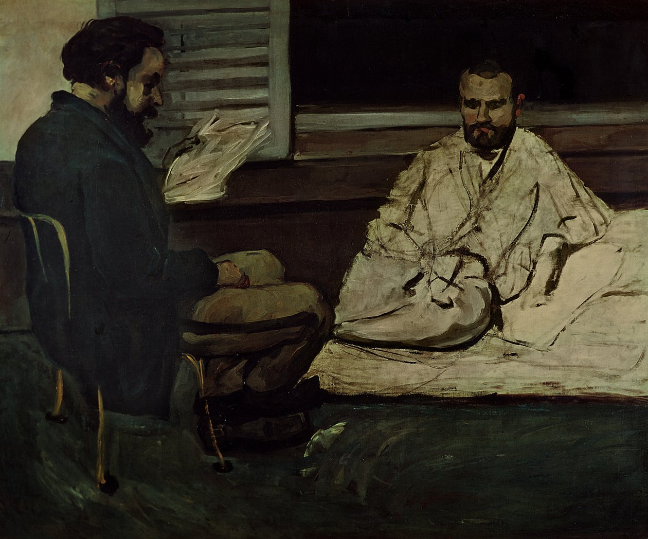 Paul Alexis (1847-1901) lisant un manuscrit à Emile Zola (1840-1902) 1869-70 - Paul Cézanne