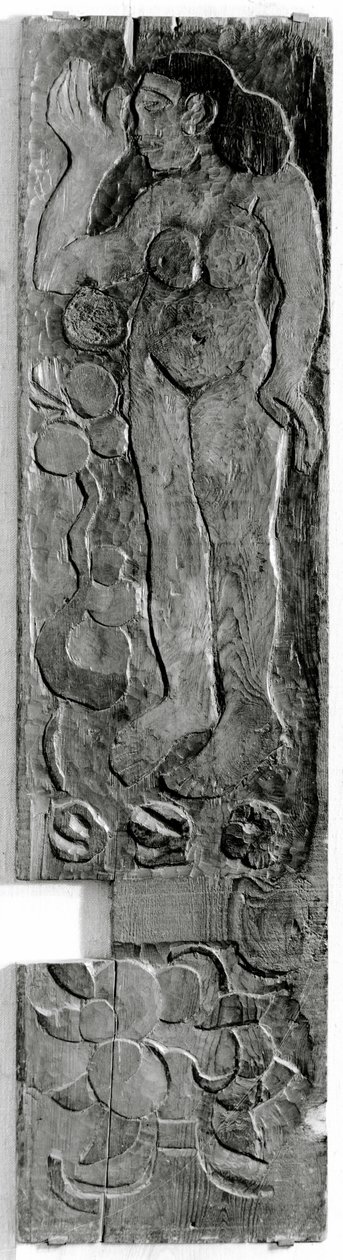 Panneau vertical sculpté du cadre de porte de la dernière résidence de Gauguin à Atuona sur Hiva Oa (Îles Marquises), 1902 - Paul Gauguin