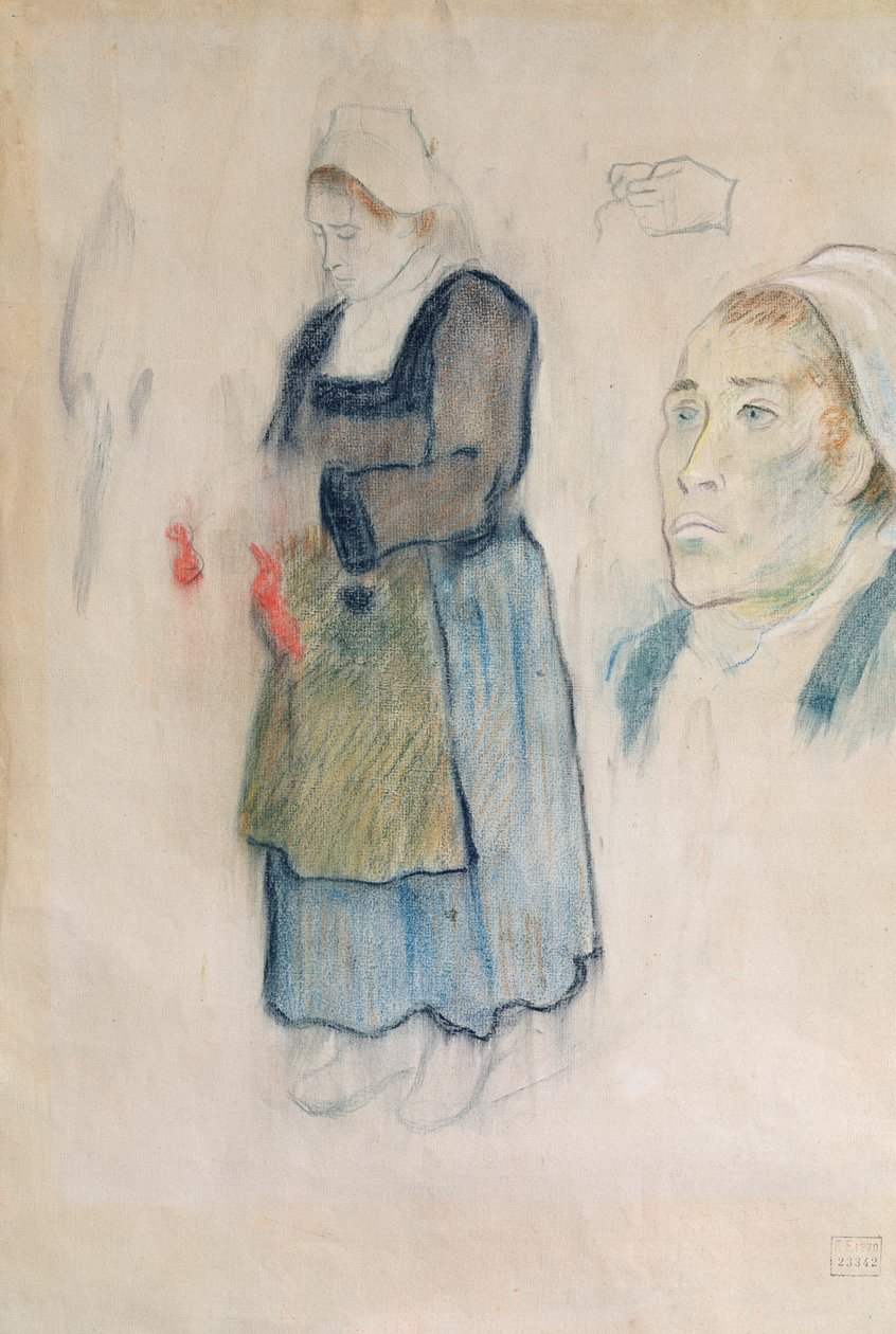 Études de paysans bretons, 1888 - Paul Gauguin