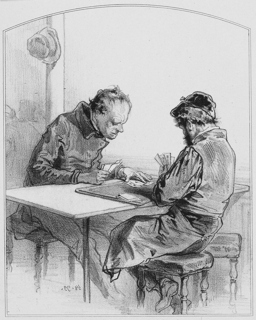 Les cartes, Planche 20 de Les Toquades, 1858 - Paul Gavarni