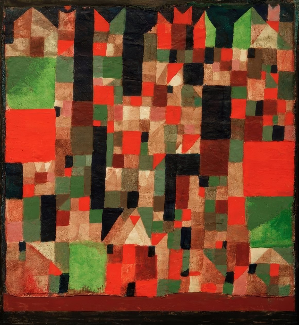 Paysage urbain (accents rouge-vert) - Paul Klee