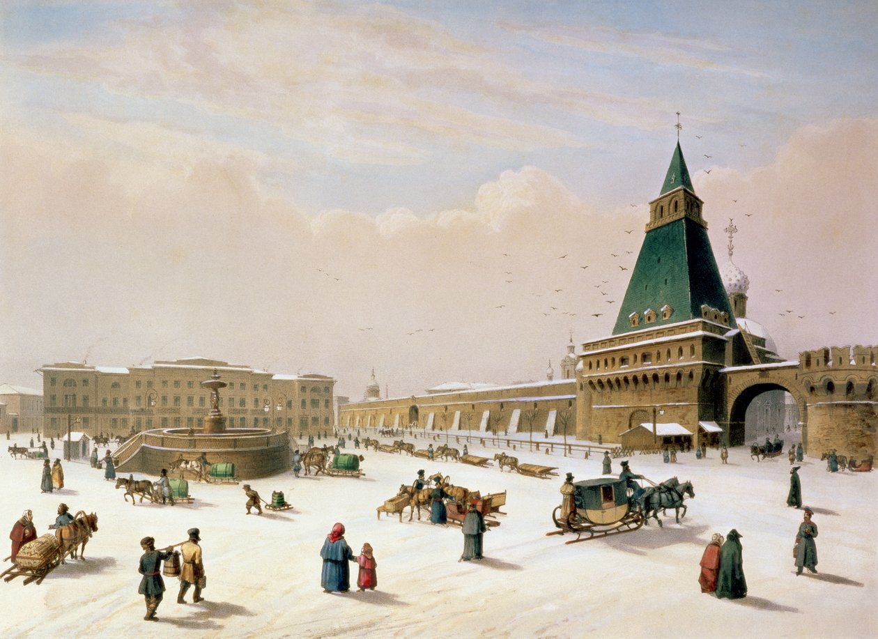 Place Loubyanska à Moscou, imprimé par Louis-Pierre-Alphonse Bichebois (1801-50), 1830 - Paul Marie Roussel
