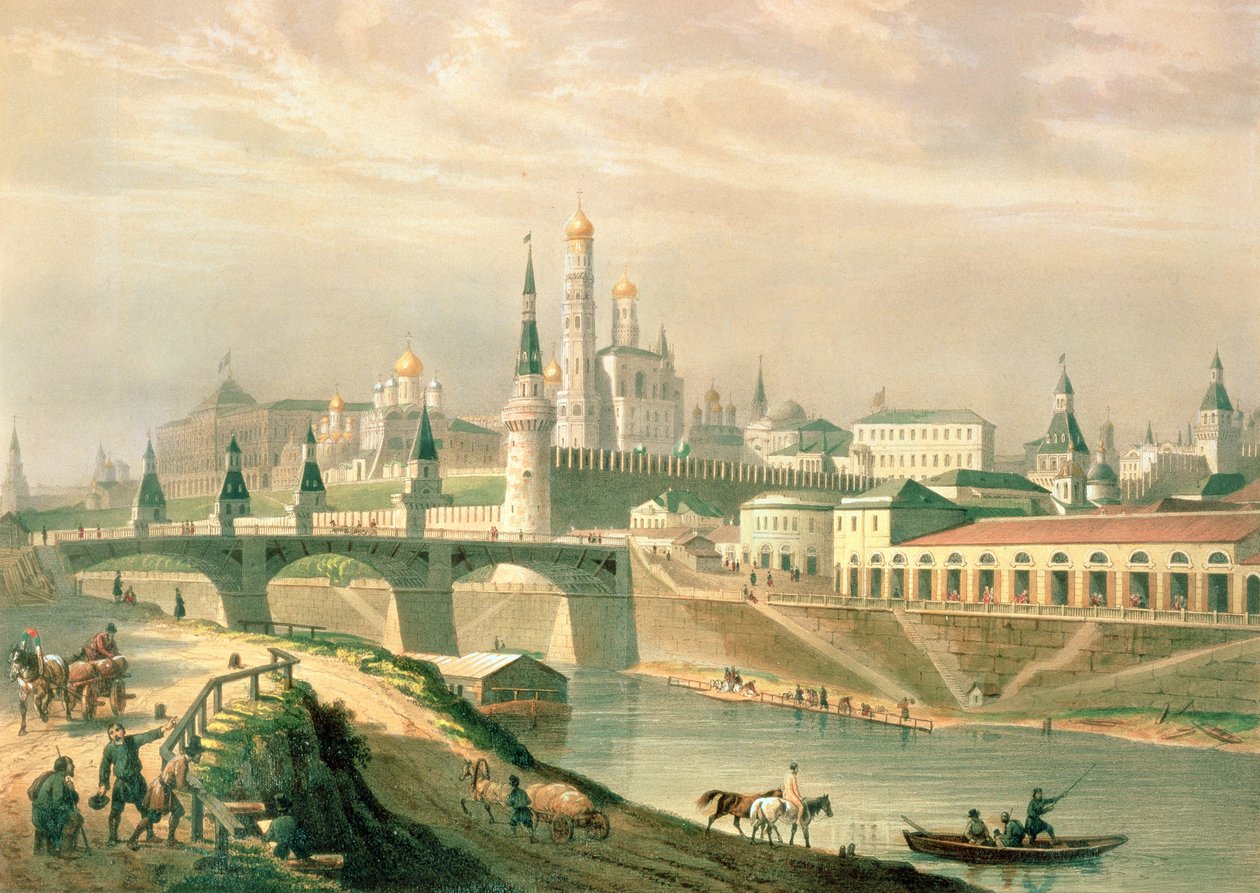 Vue du Kremlin de Moscou, 1830 - Paul Marie Roussel