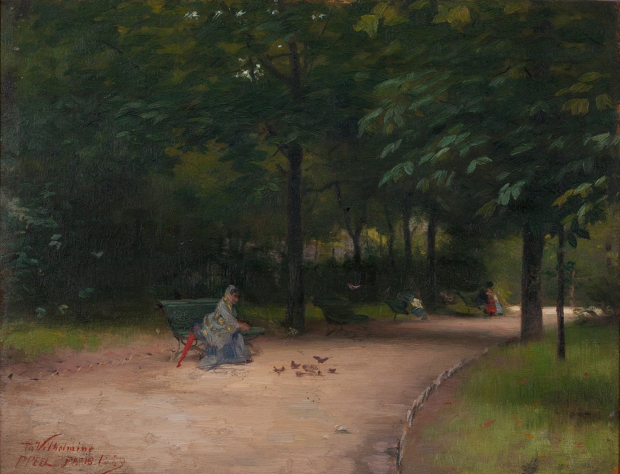 Nourrir les oiseaux dans le parc - Paul Peel