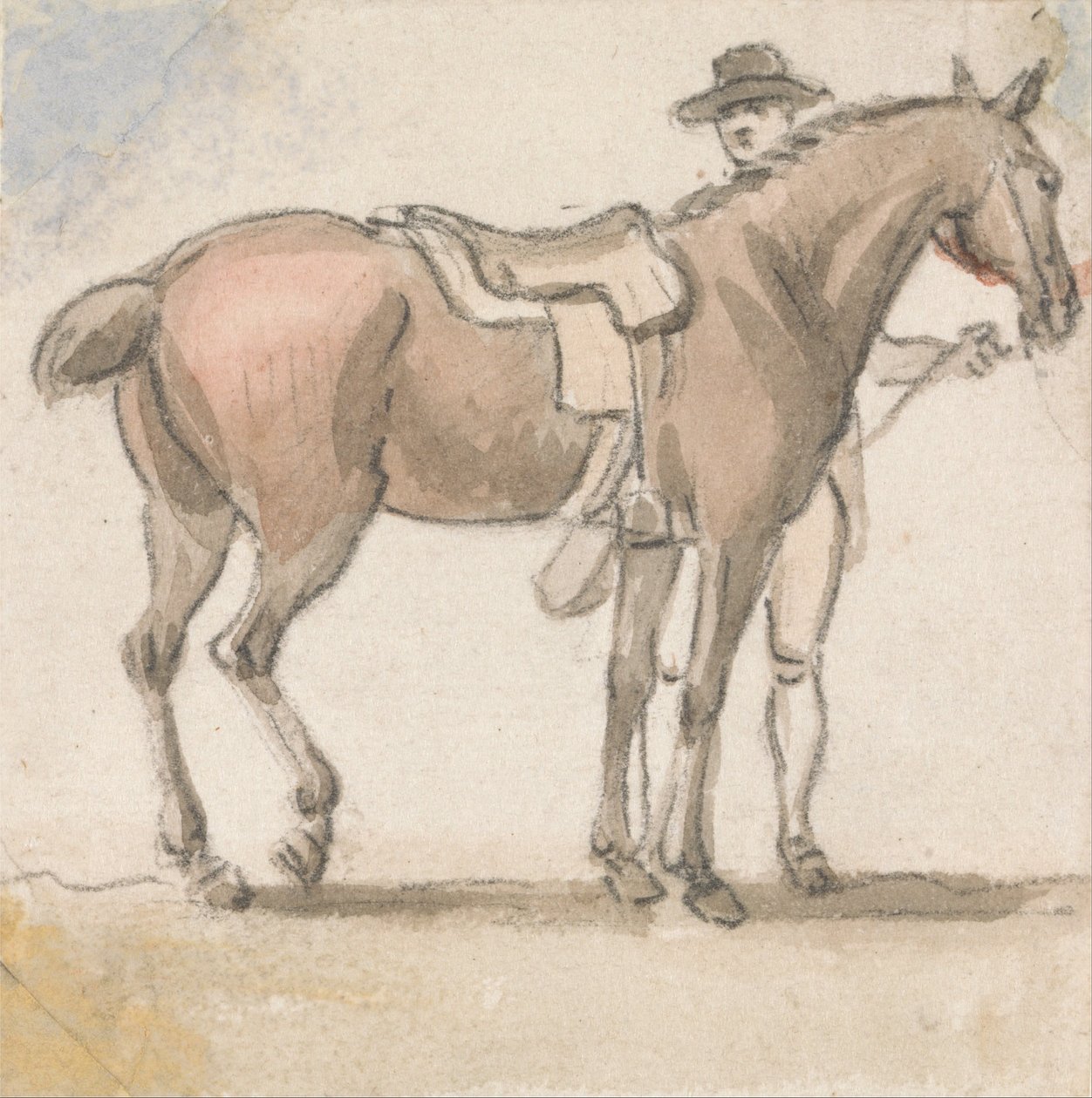 Un homme et un cheval sellé - Paul Sandby