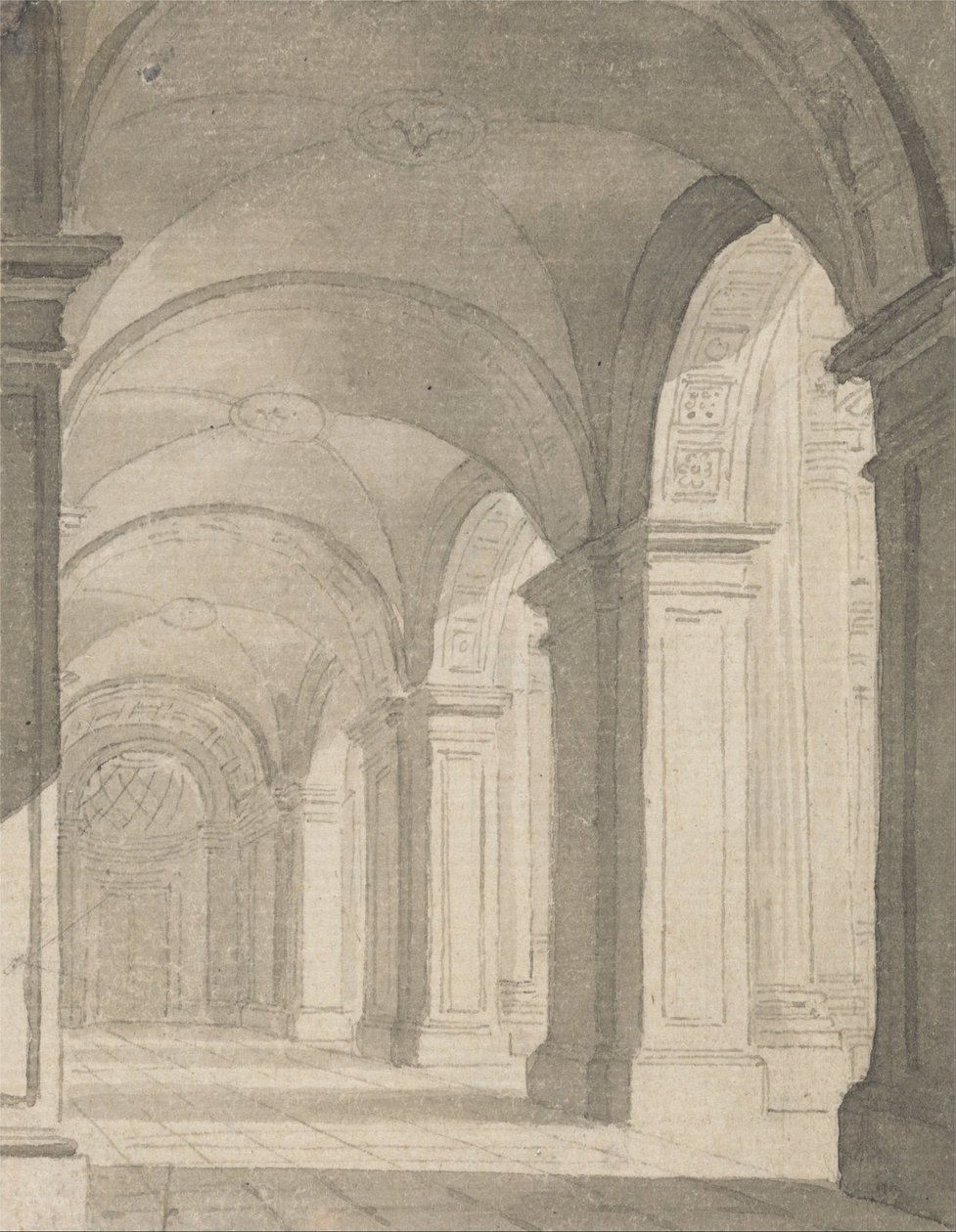 Colonnade avec toit voûté - Paul Sandby