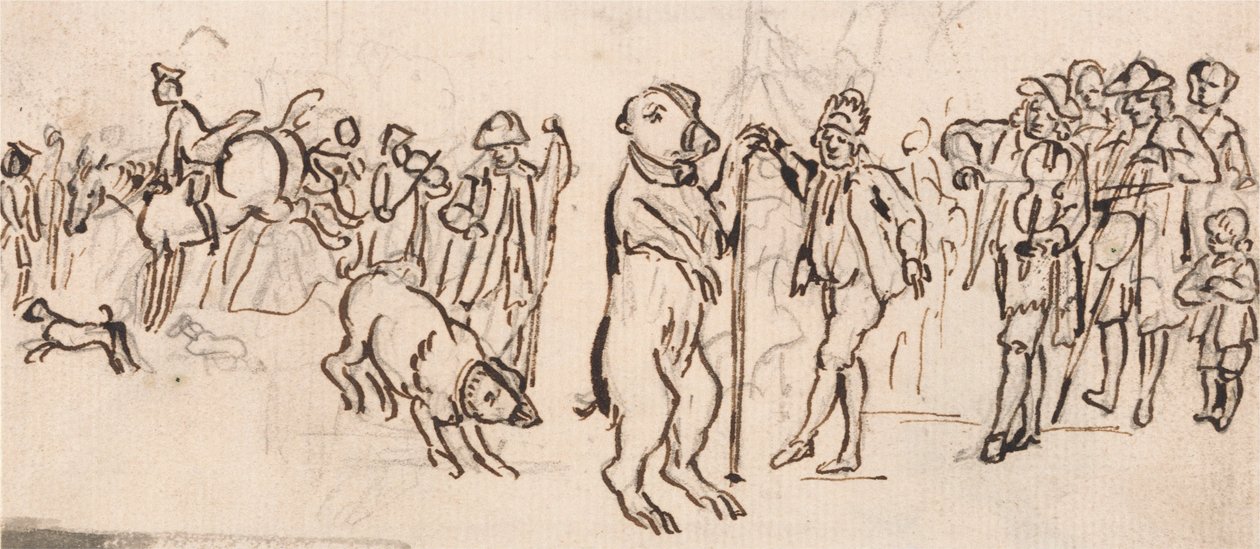 Musiciens et un ours savant - Paul Sandby