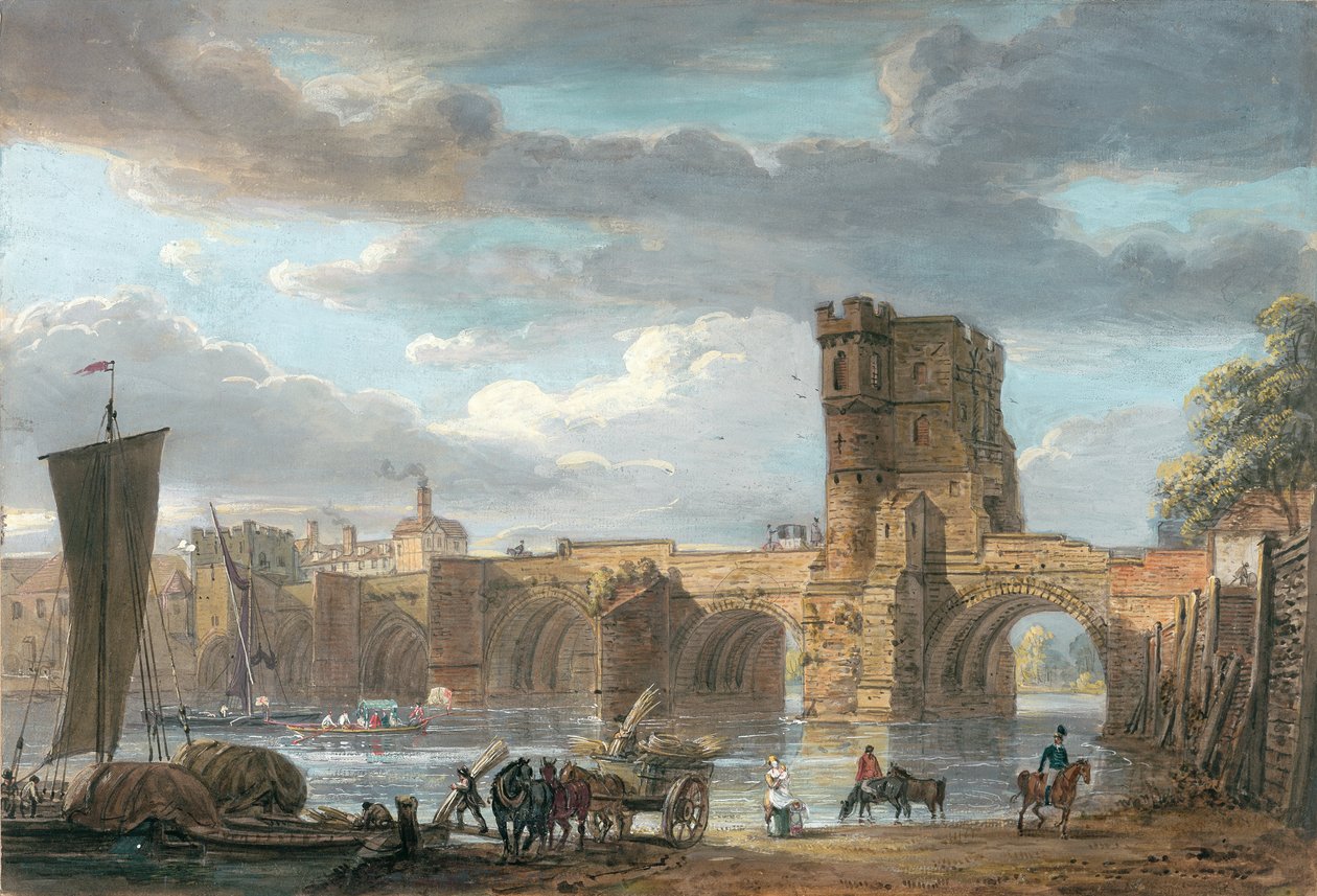 Le vieux pont gallois, Shrewsbury - Paul Sandby