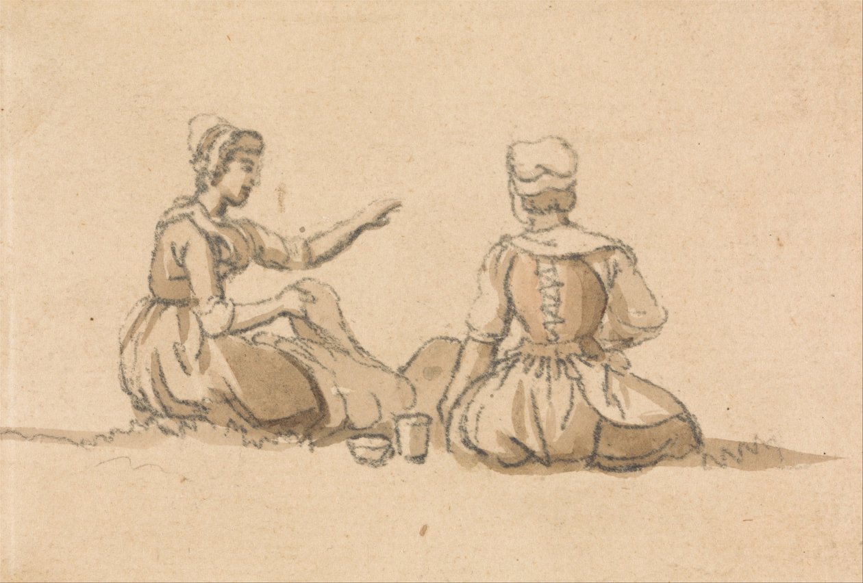Deux filles assises - Paul Sandby