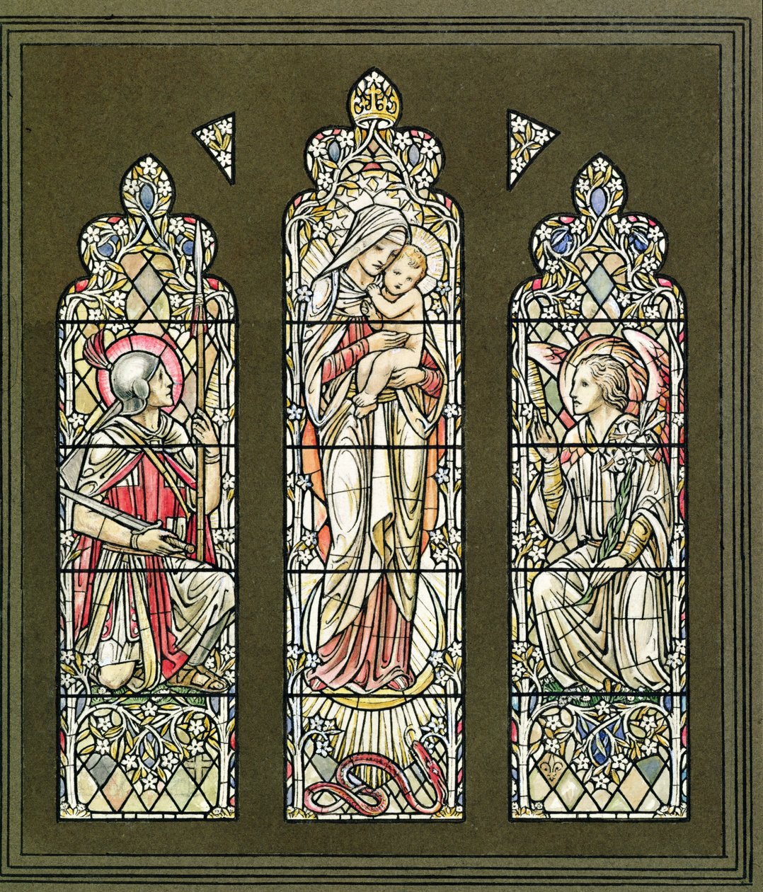 Conception pour une Vitrail, fin des années 1920 - Paul Vincent Woodroffe