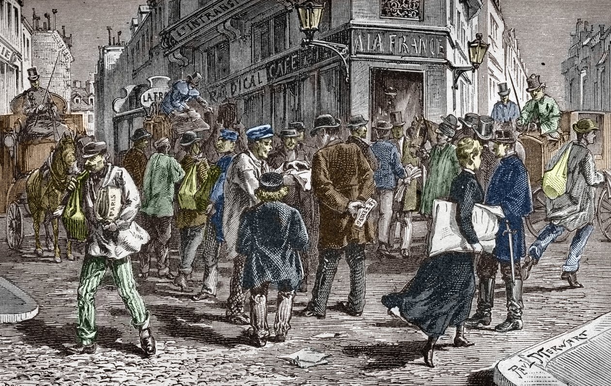 Vue de la rue du Croissant à Paris, siège de nombreux journaux - Paul (after) Merwart