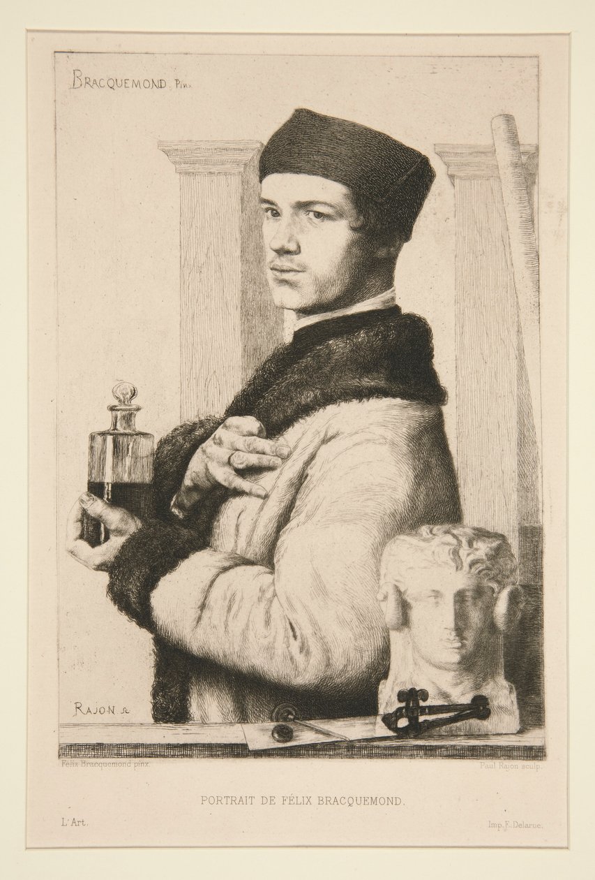 Portrait de Félix Bracquemond - Paul Adolphe Rajon