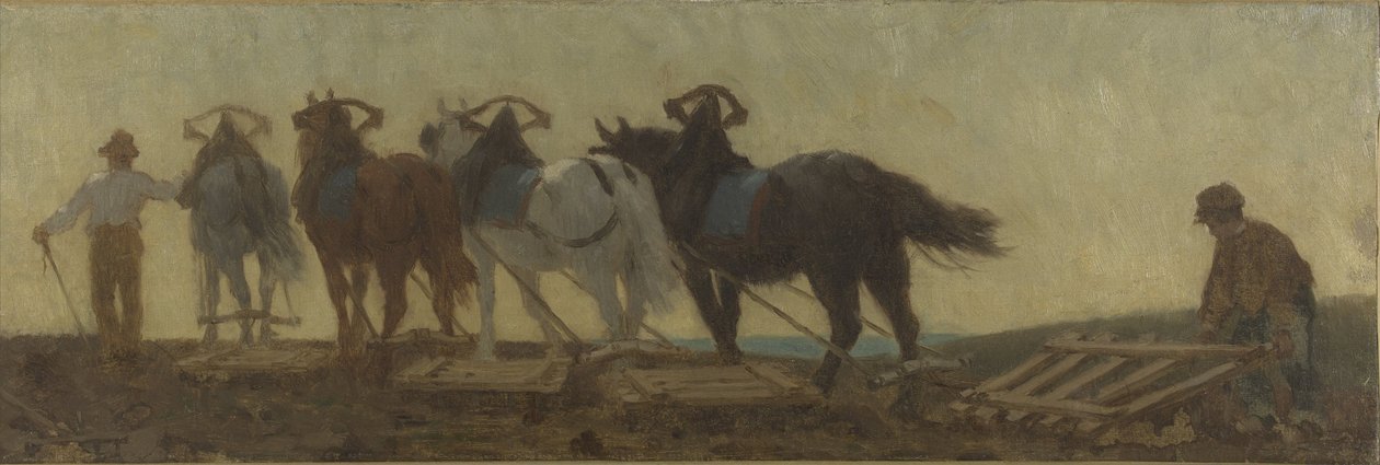 Histoire du blé : labours, semailles, hersage : Esquisse pour la salle de dessin de l