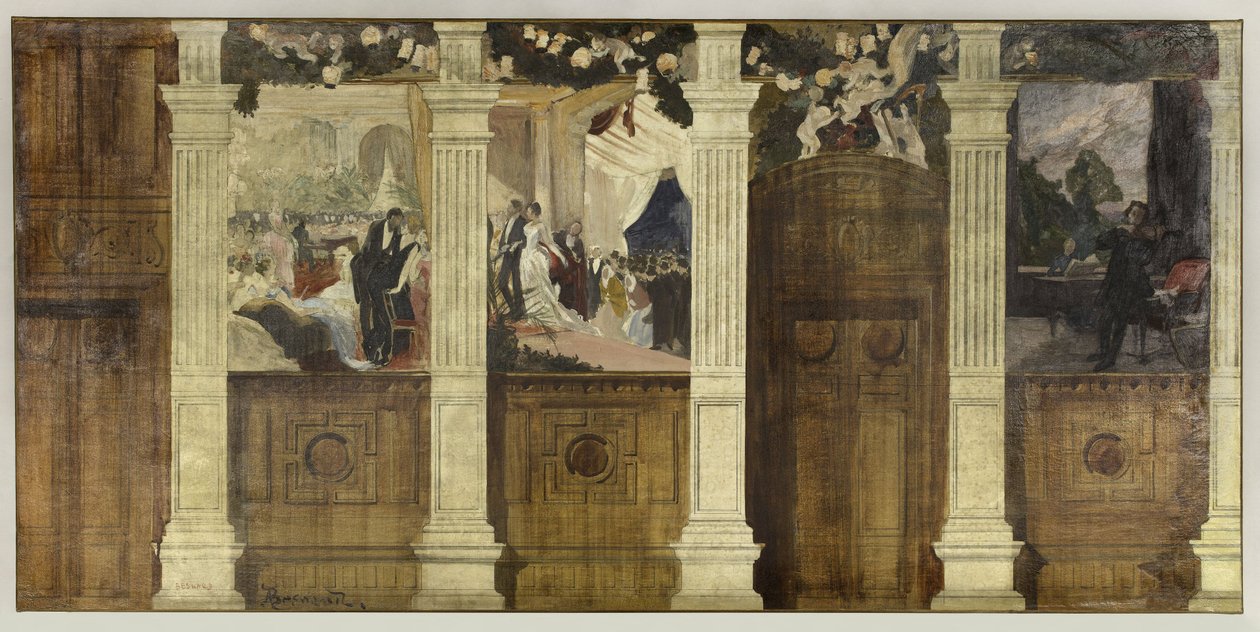 Esquisse pour la mairie du 4e arrondissement : Le Bal à la ville ou La Fête mondaine - Paul Albert Besnard