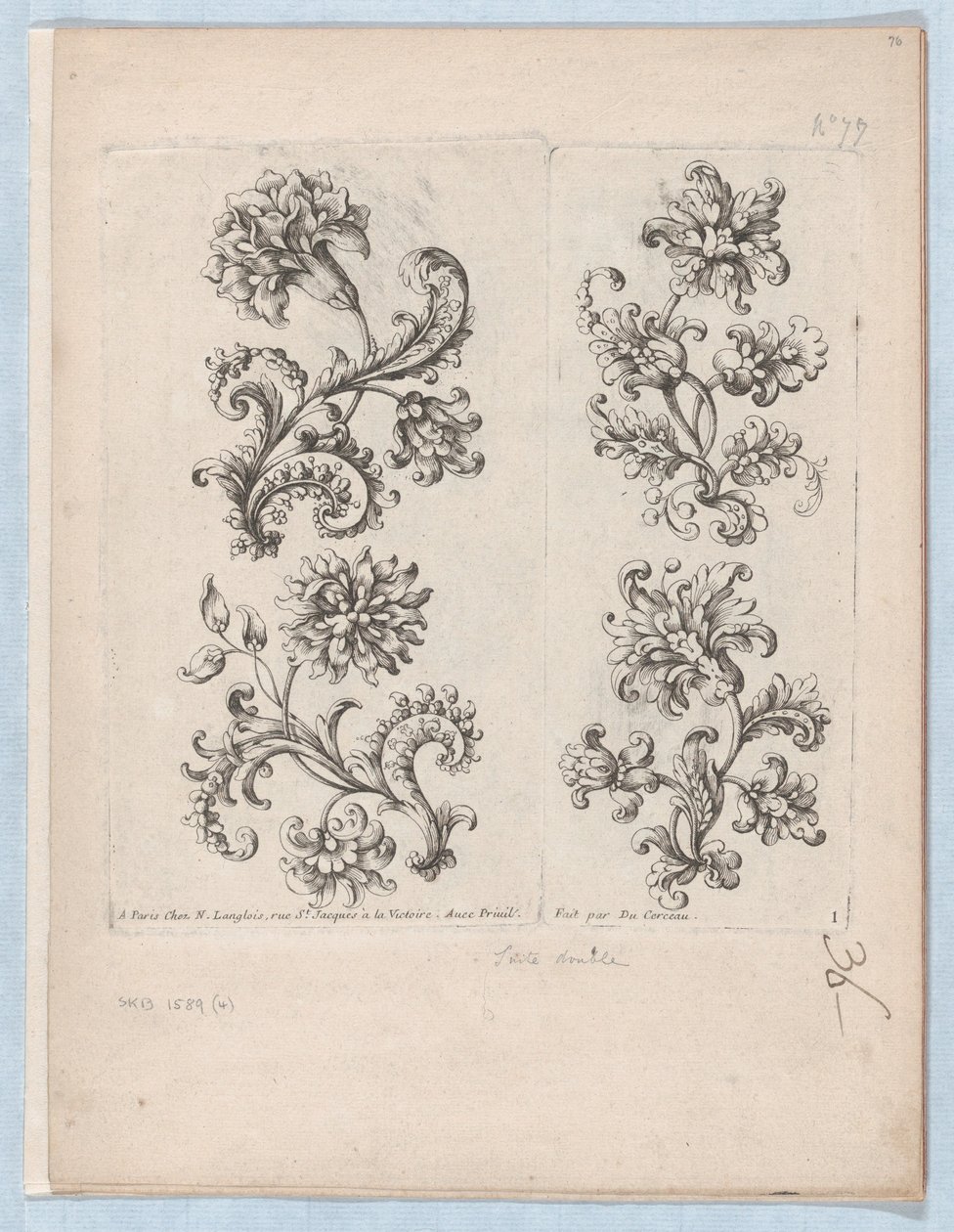 Série de petits motifs floraux, planche 1 - Paul Androuet Du Cerceau